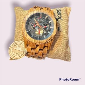BRAND NEW JORD ZEBRAWOOD AND OBSIDIAN WATCH